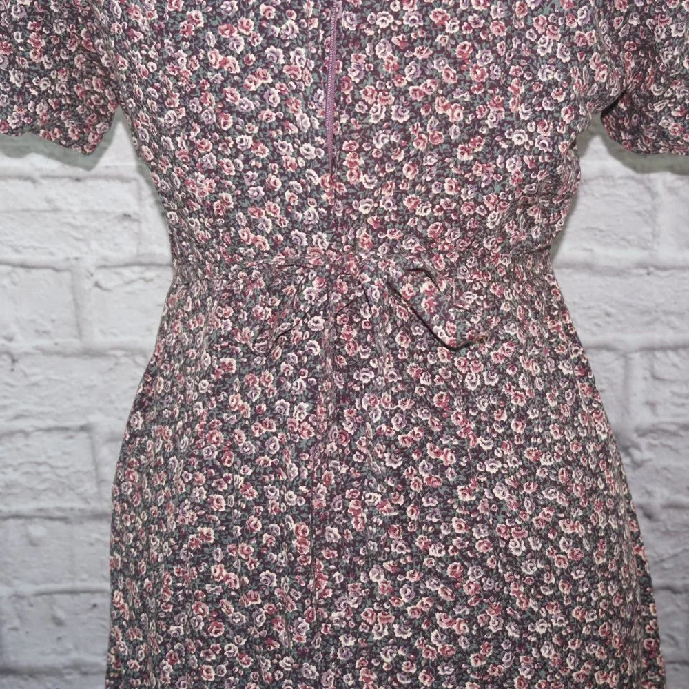 Vintage 90s Floral Midi Dress 8 - Picture 5 of 9